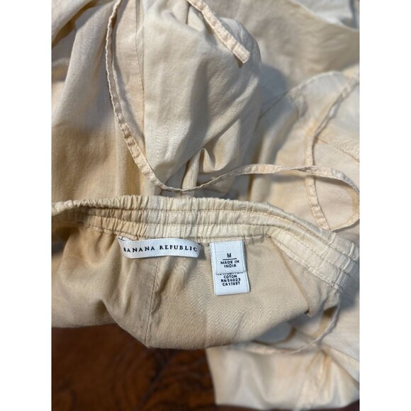 Banana Republic Womens Size M Beige Cotton Midi Skirt A-Line Pleated Boho Chic - Picture 6 of 7